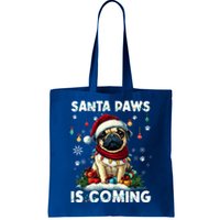 Pug Christmas Tree Lights Decorations Dog Lover Xmas Funny Gift Cute Gift Tote Bag