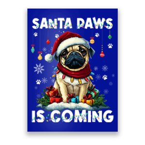 Pug Christmas Tree Lights Decorations Dog Lover Xmas Funny Gift Cute Gift Poster