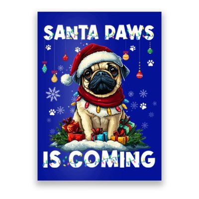 Pug Christmas Tree Lights Decorations Dog Lover Xmas Funny Gift Cute Gift Poster