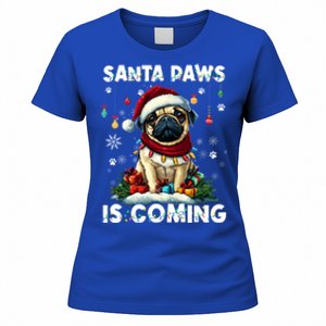 Pug Christmas Tree Lights Decorations Dog Lover Xmas Funny Gift Cute Gift Women's T-Shirt