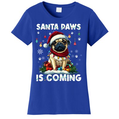 Pug Christmas Tree Lights Decorations Dog Lover Xmas Funny Gift Cute Gift Women's T-Shirt