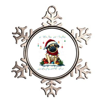 Pug Christmas Tree Lights Decorations Dog Lover Xmas Funny Gift Cute Gift Metallic Star Ornament