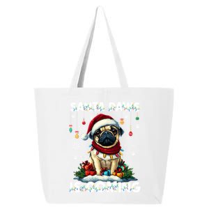 Pug Christmas Tree Lights Decorations Dog Lover Xmas Funny Gift Cute Gift 25L Jumbo Tote