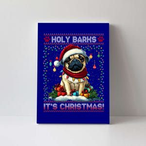 Pug Christmas Tree Lights Decorations Dog Lover Xmas Funny Gift Cool Gift Canvas