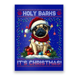 Pug Christmas Tree Lights Decorations Dog Lover Xmas Funny Gift Cool Gift Poster