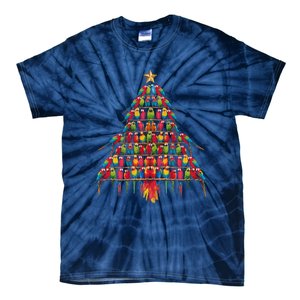 Parrot Christmas Tree Macaw Cockatiel Conure Xmas Lover Tie-Dye T-Shirt