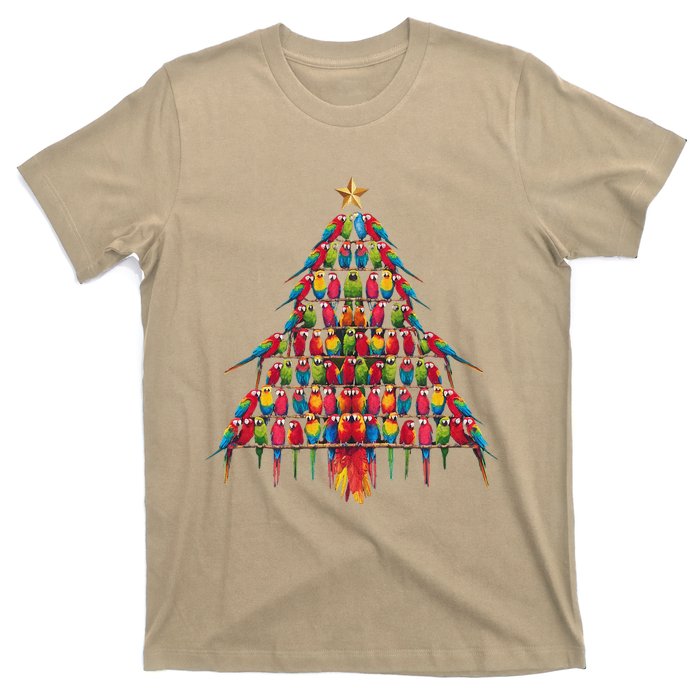 Parrot Christmas Tree Macaw Cockatiel Conure Xmas Lover T-Shirt