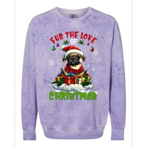 Pug Christmas Tree Lights Decorations Dog Lover Xmas Funny Gift Colorblast Crewneck Sweatshirt