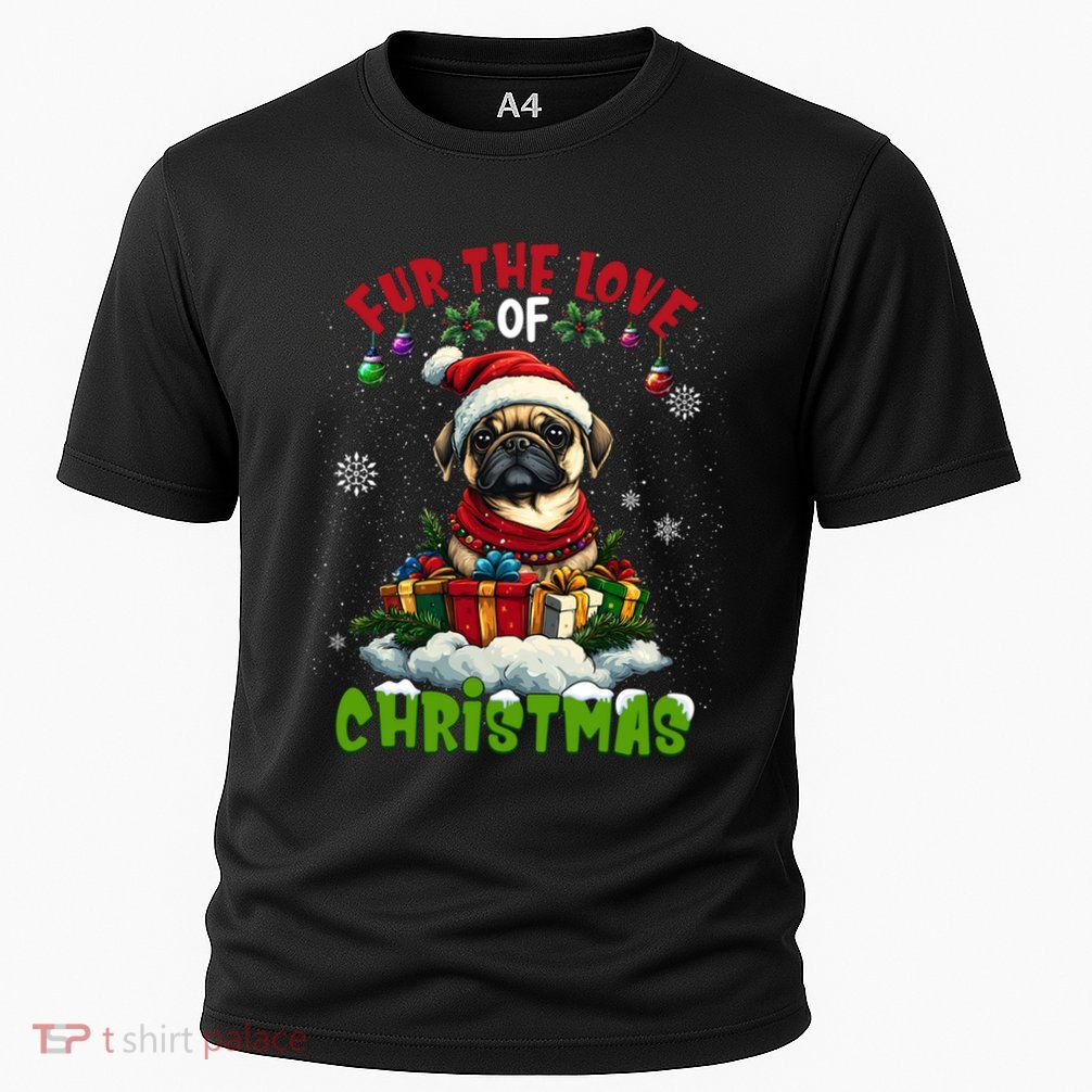 Pug Christmas Tree Lights Decorations Dog Lover Xmas Funny Gift Performance Shirt