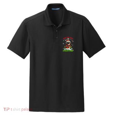 Pug Christmas Tree Lights Decorations Dog Lover Xmas Funny Gift Dry Zone Grid Polo
