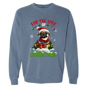 Pug Christmas Tree Lights Decorations Dog Lover Xmas Funny Gift Garment-Dyed Sweatshirt