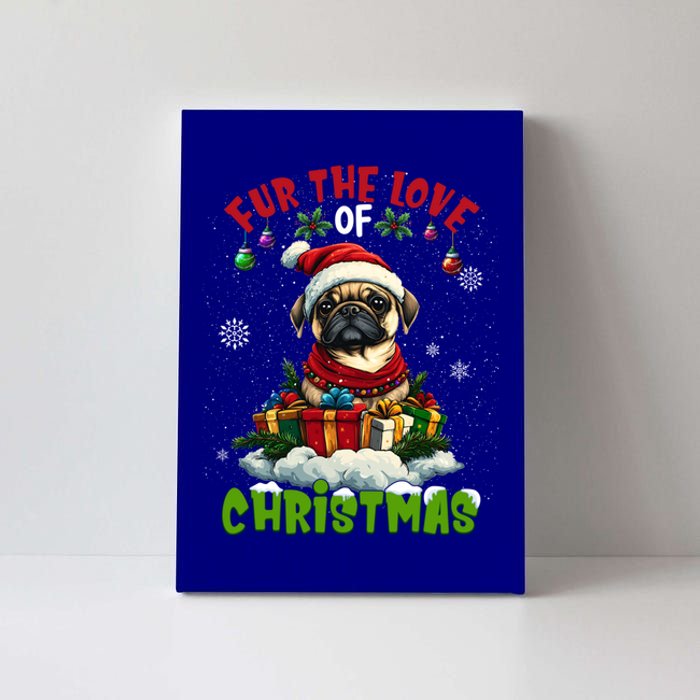 Pug Christmas Tree Lights Decorations Dog Lover Xmas Funny Gift Canvas