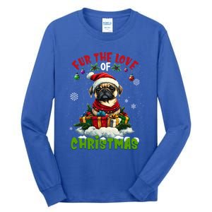 Pug Christmas Tree Lights Decorations Dog Lover Xmas Funny Gift Tall Long Sleeve T-Shirt