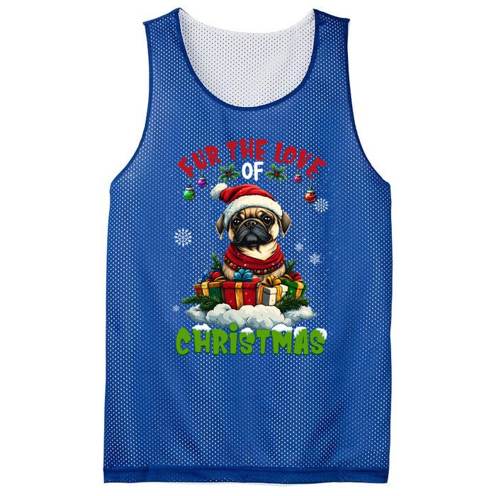 Pug Christmas Tree Lights Decorations Dog Lover Xmas Funny Gift Mesh Reversible Basketball Jersey Tank