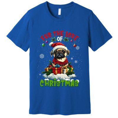 Pug Christmas Tree Lights Decorations Dog Lover Xmas Funny Gift Premium T-Shirt