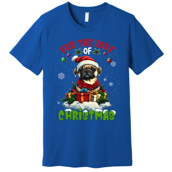 Pug Christmas Tree Lights Decorations Dog Lover Xmas Funny Gift Premium T-Shirt