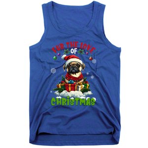 Pug Christmas Tree Lights Decorations Dog Lover Xmas Funny Gift Tank Top