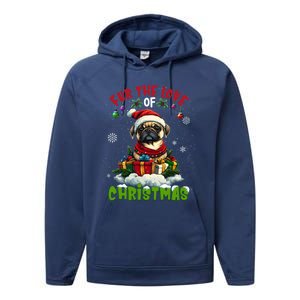 Pug Christmas Tree Lights Decorations Dog Lover Xmas Funny Gift Performance Fleece Hoodie