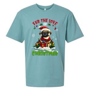 Pug Christmas Tree Lights Decorations Dog Lover Xmas Funny Gift Sueded Cloud Jersey T-Shirt