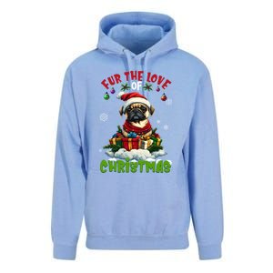 Pug Christmas Tree Lights Decorations Dog Lover Xmas Funny Gift Unisex Surf Hoodie