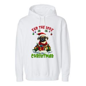 Pug Christmas Tree Lights Decorations Dog Lover Xmas Funny Gift Garment-Dyed Fleece Hoodie