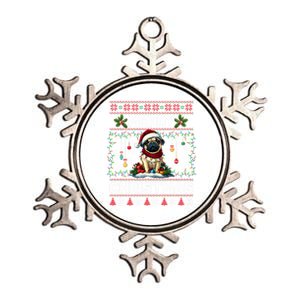 Pug Christmas Tree Lights Decorations Dog Lover Xmas Funny Gift Metallic Star Ornament