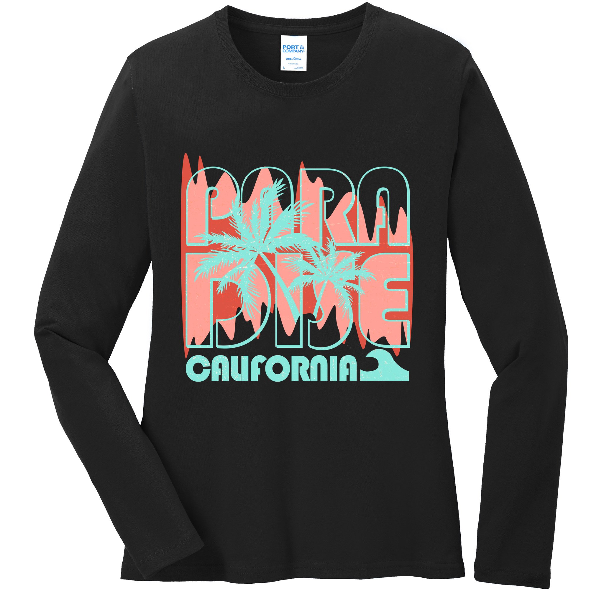 Paradise California Tropical Vacation Time Ladies Long Sleeve Shirt