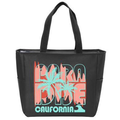 Paradise California Tropical Vacation Time Zip Tote Bag