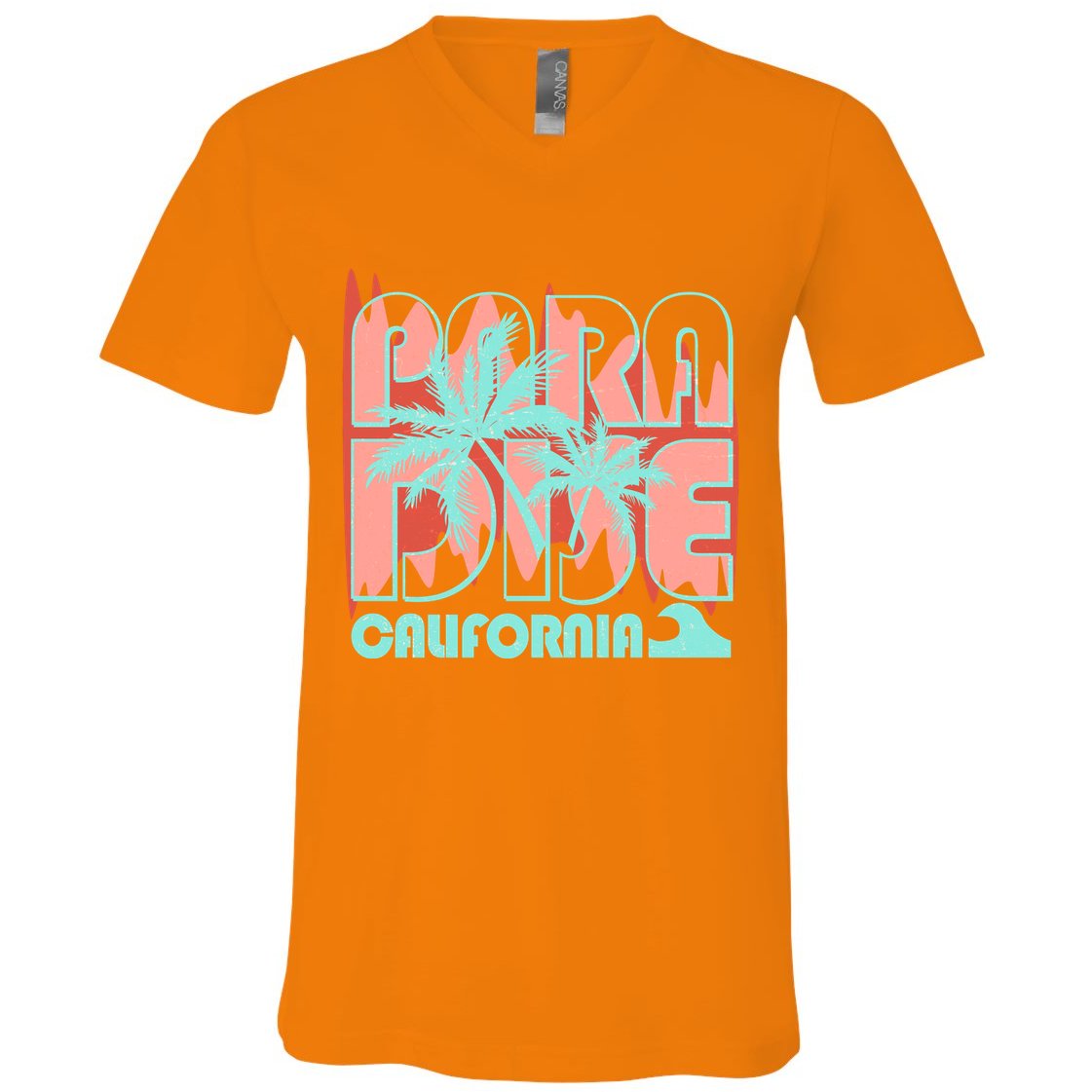 Paradise California Tropical Vacation Time V-Neck T-Shirt