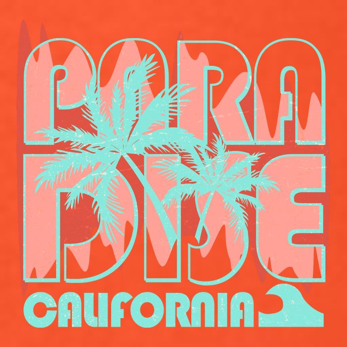 Paradise California Tropical Vacation Time Button