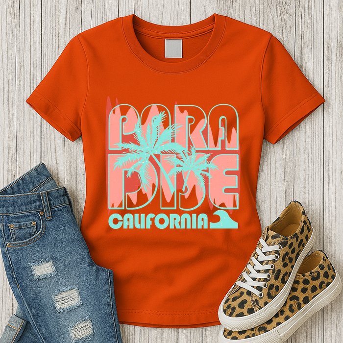 Paradise California Tropical Vacation Time Womens T-Shirt