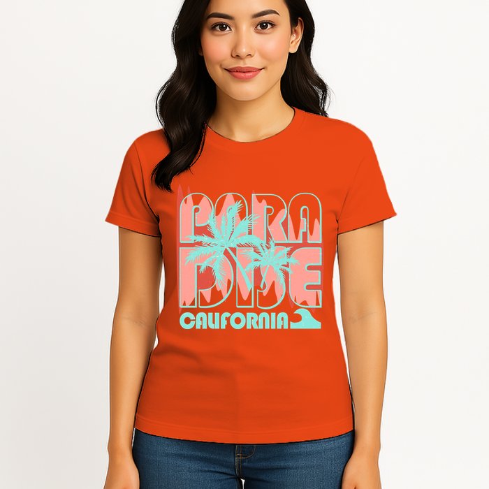 Paradise California Tropical Vacation Time Womens T-Shirt