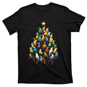 Parrot Christmas Tree Macaw Cockatiel Conure Xmas T-Shirt