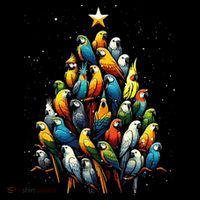 Parrot Christmas Tree Macaw Cockatiel Conure Xmas T-Shirt