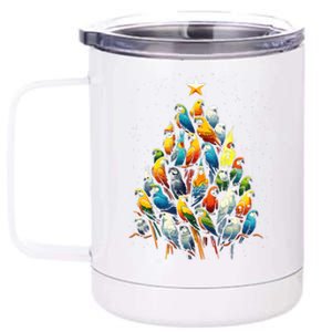 Parrot Christmas Tree Macaw Cockatiel Conure Xmas 12 oz Stainless Steel Tumbler Cup