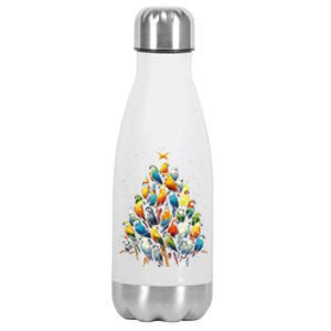 Parrot Christmas Tree Macaw Cockatiel Conure Xmas Stainless Steel Insulated Water Bottle