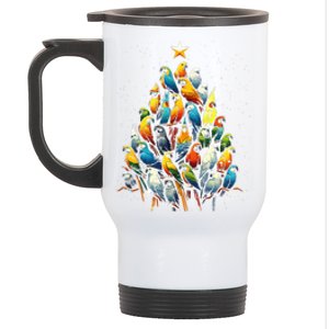 Parrot Christmas Tree Macaw Cockatiel Conure Xmas Stainless Steel Travel Mug