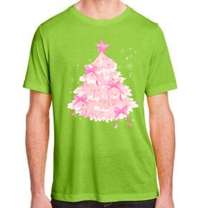 Pink Christmas Tree Bow Cute Holiday Adult ChromaSoft Performance T-Shirt