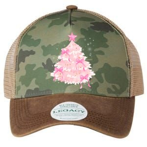 Pink Christmas Tree Bow Cute Holiday Legacy Tie Dye Trucker Hat