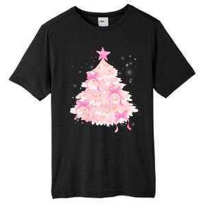 Pink Christmas Tree Bow Cute Holiday Tall Fusion ChromaSoft Performance T-Shirt