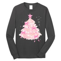 Pink Christmas Tree Bow Cute Holiday Long Sleeve Shirt