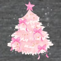 Pink Christmas Tree Bow Cute Holiday Tall T-Shirt