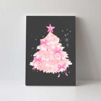 Pink Christmas Tree Bow Cute Holiday Canvas