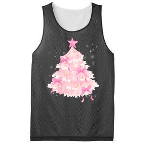 Pink Christmas Tree Bow Cute Holiday Mesh Reversible Basketball Jersey Tank