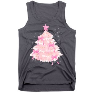 Pink Christmas Tree Bow Cute Holiday Tank Top