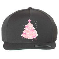 Pink Christmas Tree Bow Cute Holiday Wool Snapback Cap