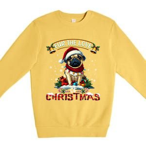 Pug Christmas Tree Lights Decorations Dog Lover Xmas Funny Gift Premium Crewneck Sweatshirt