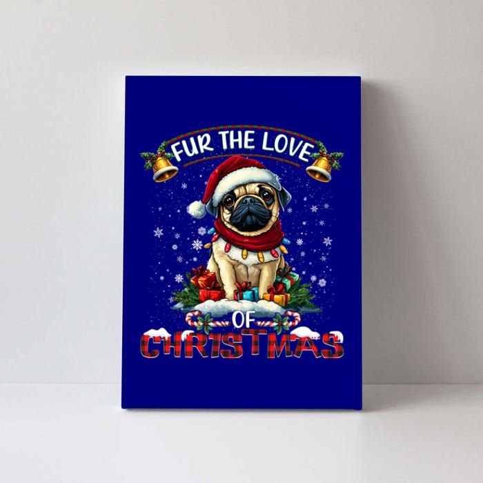 Pug Christmas Tree Lights Decorations Dog Lover Xmas Funny Gift Canvas