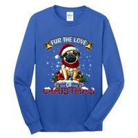 Pug Christmas Tree Lights Decorations Dog Lover Xmas Funny Gift Tall Long Sleeve T-Shirt