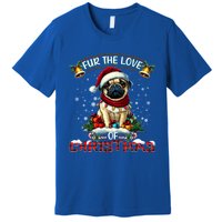 Pug Christmas Tree Lights Decorations Dog Lover Xmas Funny Gift Premium T-Shirt